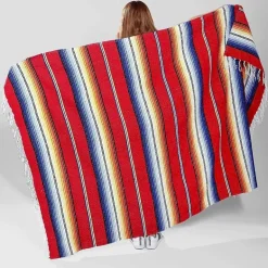 Mexikanisches gestreiftes Strandtuch – Jacquardgewebte Outdoordecke