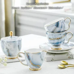 Michelozzo Kaffeeset - Edles Kaffeeservice mit Tassen und Untertassen