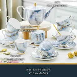 Michelozzo Kaffeeset - Edles Kaffeeservice mit Tassen und Untertassen