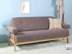 Mid Century Modern Leinensofa - Bunte Couch