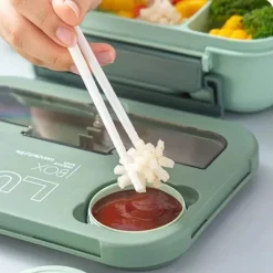 Mikrowellengeeignetes Bento-Lunchbox-Set mit Besteck für Kinder – 1300 ml Fassungsvermögen