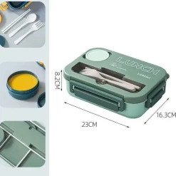 Mikrowellengeeignetes Bento-Lunchbox-Set mit Besteck für Kinder – 1300 ml Fassungsvermögen