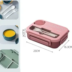 Mikrowellengeeignetes Bento-Lunchbox-Set mit Besteck für Kinder – 1300 ml Fassungsvermögen