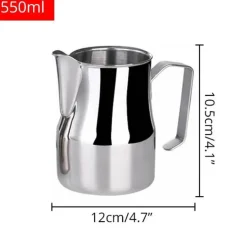 Milchaufschäumkännchen aus Edelstahl – Abgerundeter Ausguss 350 ml 550 ml 750 ml Optionen