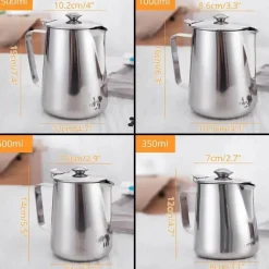 Milchaufschäumkrug mit Deckel – Barista-Werkzeug aus Edelstahl für Latte Cappuccino