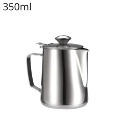 Milchaufschäumkrug mit Deckel – Barista-Werkzeug aus Edelstahl für Latte Cappuccino