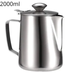 Milchaufschäumkrug mit Deckel – Barista-Werkzeug aus Edelstahl für Latte Cappuccino