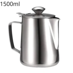 Milchaufschäumkrug mit Deckel – Barista-Werkzeug aus Edelstahl für Latte Cappuccino