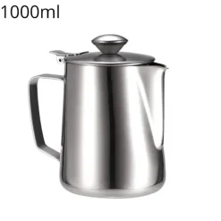 Milchaufschäumkrug mit Deckel – Barista-Werkzeug aus Edelstahl für Latte Cappuccino