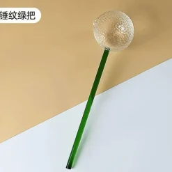 Milchlöffel aus farbigem Glas – Rührlöffel für Kaffee und Desserts mit langem Griff