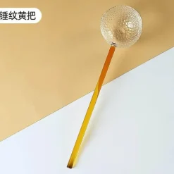 Milchlöffel aus farbigem Glas – Rührlöffel für Kaffee und Desserts mit langem Griff