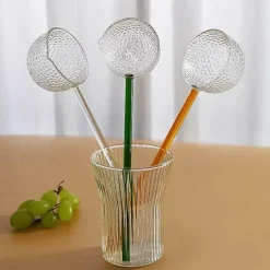 Milchlöffel aus farbigem Glas – Rührlöffel für Kaffee und Desserts mit langem Griff