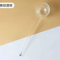 Milchlöffel aus farbigem Glas – Rührlöffel für Kaffee und Desserts mit langem Griff