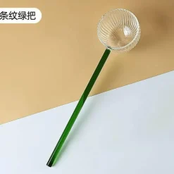 Milchlöffel aus farbigem Glas – Rührlöffel für Kaffee und Desserts mit langem Griff