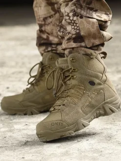 Militärstiefel aus Leder für Herren – strapazierfähiges Outdoor-Schuhwerk