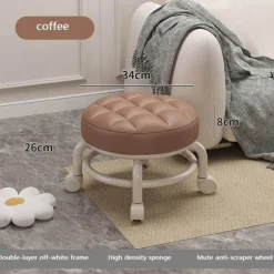 Mini Rolling Stool - Elegant Low Seat