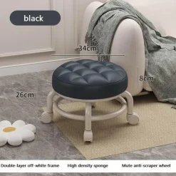 Mini Rolling Stool - Elegant Low Seat