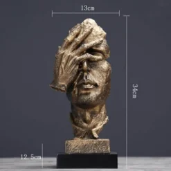 Miniatur-Schreibtischskulptur – Elegantes Schweigen ist Golddekor