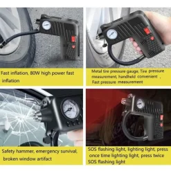 Mini-Autoreifenfüller mit Kabel - Tragbarer Luftkompressor