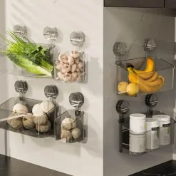 Mini-Badezimmer-Organizer mit Saugnapf – platzsparendes Aufbewahrungsregal