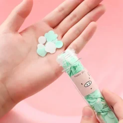 Mini-Blumen-Schäumende Papierseife - Bunte Seifenstücke in Reisegröße