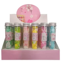 Mini-Blumen-Schäumende Papierseife - Bunte Seifenstücke in Reisegröße