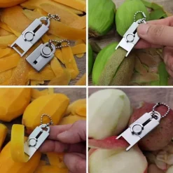 Mini-Gemüseschäler-Schlüsselanhänger – Küchenwerkzeug aus Edelstahl