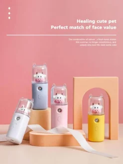 Mini-Gesichtsdampfer mit Cartoon-Tiermotiv – wiederaufladbarer USB-Luftbefeuchter