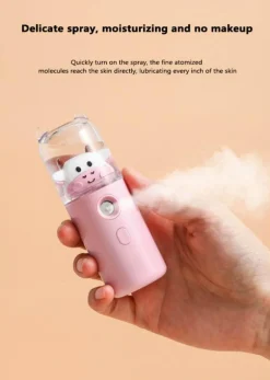Mini-Gesichtsdampfer mit Cartoon-Tiermotiv – wiederaufladbarer USB-Luftbefeuchter