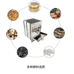 Mini-Holzkohlegrill – Faltbarer Outdoor-Campinggrill aus Edelstahl