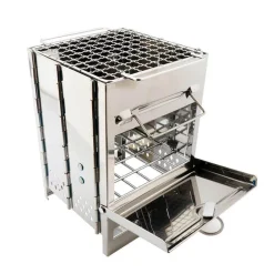 Mini-Holzkohlegrill – Faltbarer Outdoor-Campinggrill aus Edelstahl