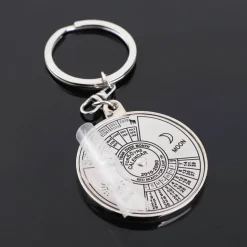 Mini-Kalender-Schlüsselanhänger aus Metall – Kreatives Zeitportal-Design