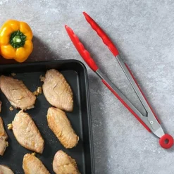 Mini-Lebensmittelzange aus Silikon zum Kochen