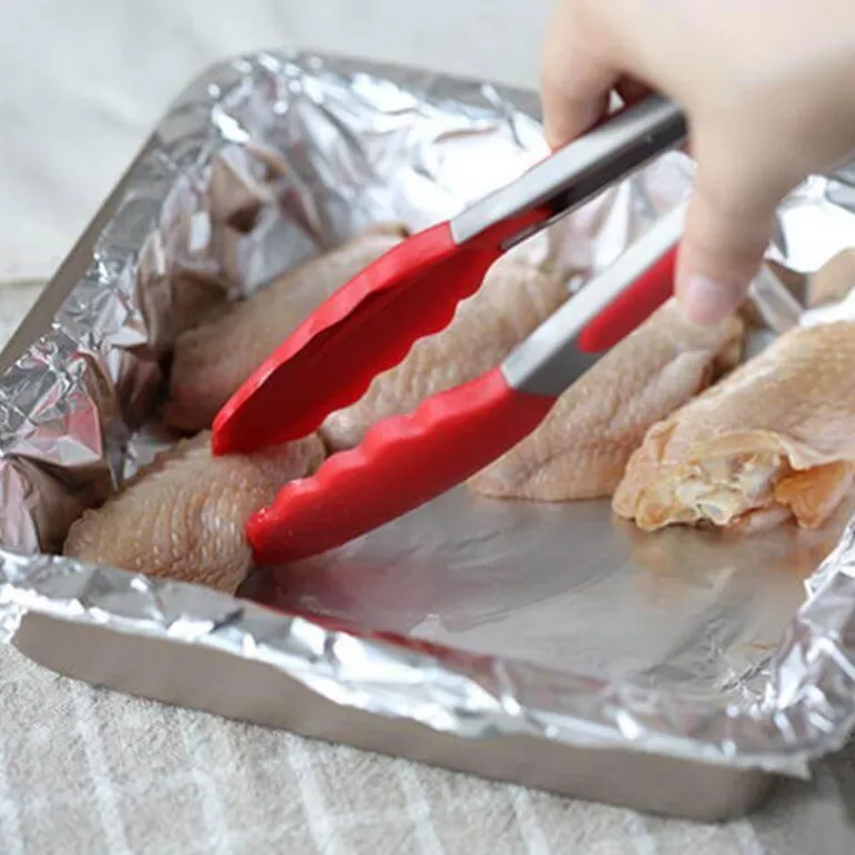 Mini-Lebensmittelzange aus Silikon zum Kochen