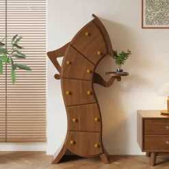 Minimalist Wooden Cabinet - Playful Storage Solution