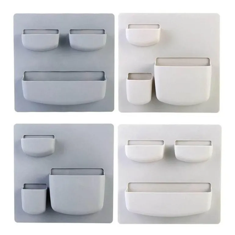 Minimalistischer Wand-Organizer – Aufbewahrungslösung ohne Bohren in sanften Pastelltönen