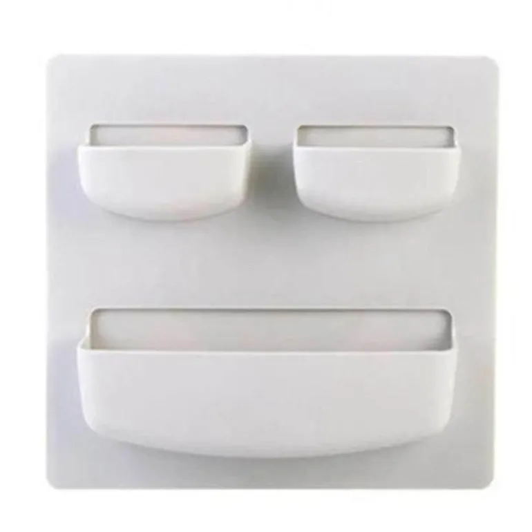 Minimalistischer Wand-Organizer – Aufbewahrungslösung ohne Bohren in sanften Pastelltönen