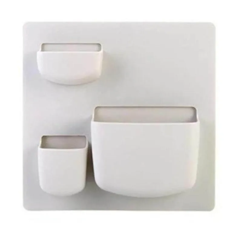 Minimalistischer Wand-Organizer – Aufbewahrungslösung ohne Bohren in sanften Pastelltönen