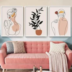 Minimalistisches abstraktes Gesicht verlässt Kunstdruck