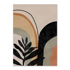 Minimalistisches abstraktes Gesicht verlässt Kunstdruck