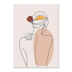 Minimalistisches abstraktes Gesicht verlässt Kunstdruck