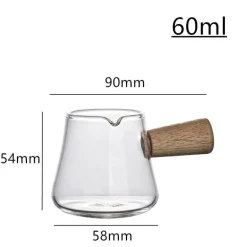 Mini-Milchkännchen mit Holzgriff – Messbecher für Espresso-Latte-Creamer