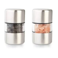 Mini-Salz- und Pfeffermühle aus Edelstahl – kompakte Küchengewürzmühle für frische Kräuter
