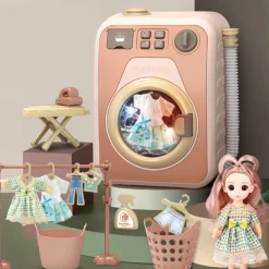 Mini-Spielzeug-Waschmaschinen-Spielset – drehbares Kinderspielzeug