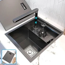 Mini-Spüle aus Edelstahl – Versteckte Tassenspüle