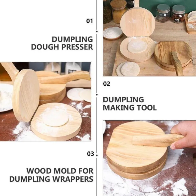 Mini-Teigpresse aus Holz – Werkzeug zum Backen von Gebäck und Keksen