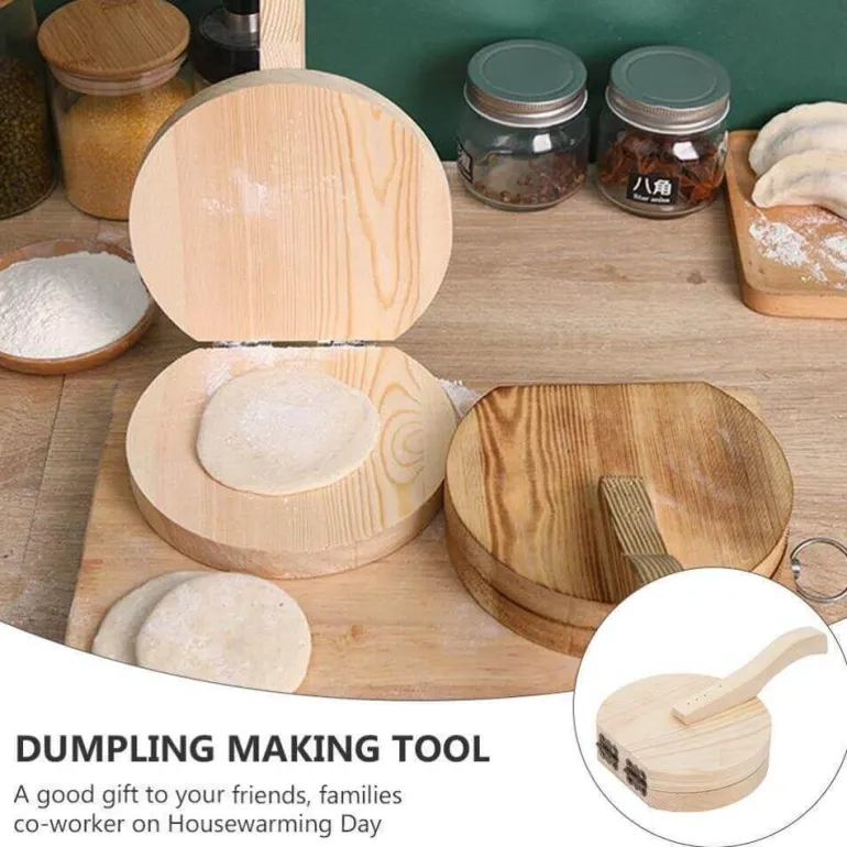 Mini-Teigpresse aus Holz – Werkzeug zum Backen von Gebäck und Keksen