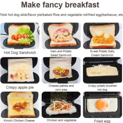 Mini-Toast-Press-Grill – Antihaft-Frühstückszubereiter