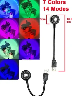 Mini-USB-Sonnenuntergangslampe – Entspannender Nachtlichtprojektor