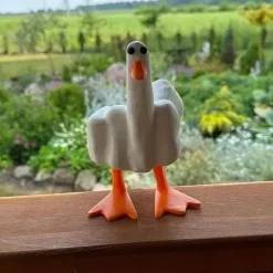 Mittelfinger-Entenfigur – Schrullige Wohndekoration aus Kunstharz